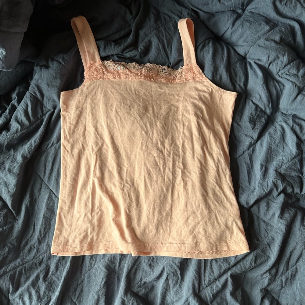 Worthington Baby Pink Camisole with Lace Trim